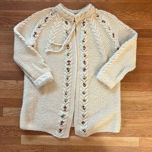 Danish Handmade Vintage Wool Knit Duster Cardigan